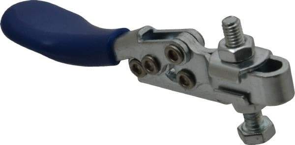 Gibraltar - 60 Lb Holding Capacity, Horizontal Handle, Manual Hold Down Toggle Clamp - 80° Handle Movement, 90° Bar Opening, U-Bar, Left Flanged Base, Carbon Steel - Eagle Tool & Supply