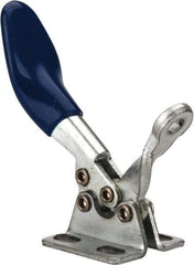 Gibraltar - 60 Lb Holding Capacity, Horizontal Handle, Manual Hold Down Toggle Clamp - 80° Handle Movement, 90° Bar Opening, Solid Bar, Flanged Base, Carbon Steel - Eagle Tool & Supply