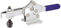Gibraltar - 200 Lb Holding Capacity, Horizontal Handle, Manual Hold Down Toggle Clamp - 61° Handle Movement, 91° Bar Opening, U-Bar, Flanged Base, Electro-Plated Zinc, Carbon Steel - Eagle Tool & Supply