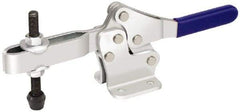 Gibraltar - 1,000 Lb Holding Capacity, Horizontal Handle, Manual Hold Down Toggle Clamp - 74° Handle Movement, 105° Bar Opening, U-Bar, Flanged Base, Electro-Plated Zinc, Carbon Steel - Eagle Tool & Supply