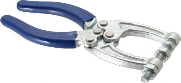 Gibraltar - 350 Lb Load Capacity, 1.77" Throat Depth, 6.03" OAL, Carbon Steel, C Style Plier Clamp - M8x1.5 Spindle, 2.86" Open Throat Height, Blue Handle - Eagle Tool & Supply