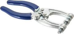 Gibraltar - 350 Lb Load Capacity, 1.77" Throat Depth, 6.03" OAL, Carbon Steel, C Style Plier Clamp - M8x1.5 Spindle, 2.86" Open Throat Height, Blue Handle - Eagle Tool & Supply