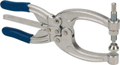 Gibraltar - 700 Lb Load Capacity, 2.72" Throat Depth, 8.5" OAL, Carbon Steel, C Style Plier Clamp - M10x1.5 Spindle, 4.1" Open Throat Height, Blue Handle - Eagle Tool & Supply