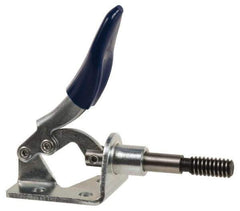 Gibraltar - 100 Lb Load Capacity, Flanged Base, Carbon Steel, Standard Straight Line Action Clamp - 3 Mounting Holes, 0.18" Mounting Hole Diam, 1/4" Plunger Diam, Thumb Handle - Eagle Tool & Supply