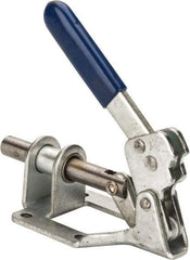 Gibraltar - 300 Lb Load Capacity, Flanged Base, Carbon Steel, Standard Straight Line Action Clamp - 0.22" Mounting Hole Diam, 0.44" Plunger Diam, Straight Handle - Eagle Tool & Supply