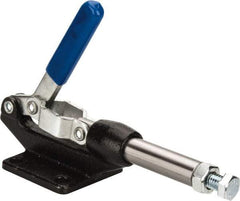 Gibraltar - 800 Lb Load Capacity, Flanged Base, Carbon Steel, Standard Straight Line Action Clamp - 0.33" Mounting Hole Diam, 0.63" Plunger Diam, Straight Handle - Eagle Tool & Supply