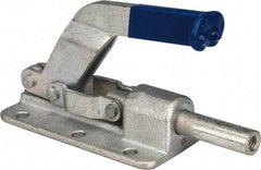 Gibraltar - 800 Lb Load Capacity, Flanged Base, Carbon Steel, Standard Straight Line Action Clamp - 6 Mounting Holes, 0.26" Mounting Hole Diam, 1/2" Plunger Diam, Straight Handle - Eagle Tool & Supply
