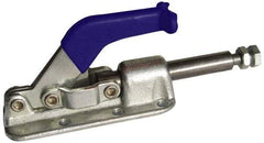 Gibraltar - 2,500 Lb Load Capacity, Flanged Base, Carbon Steel, Standard Straight Line Action Clamp - 6 Mounting Holes, 0.33" Mounting Hole Diam, 0.63" Plunger Diam, Straight Handle - Eagle Tool & Supply
