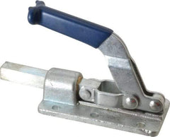 Gibraltar - 800 Lb Load Capacity, Flanged Base, Carbon Steel, Standard Straight Line Action Clamp - 0.26" Mounting Hole Diam, 1/2" Plunger Diam, Straight Handle - Eagle Tool & Supply