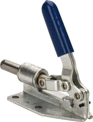 Gibraltar - 300 Lb Load Capacity, Flanged Base, Carbon Steel, Standard Straight Line Action Clamp - 0.2" Mounting Hole Diam, 1/2" Plunger Diam, Straight Handle - Eagle Tool & Supply