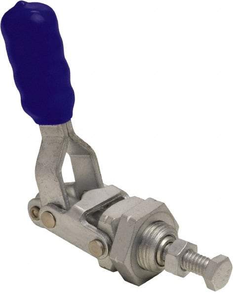 Gibraltar - 200 Lb Load Capacity, Flush Base, Carbon Steel, Standard Straight Line Action Clamp - 5/8" Mounting Hole Diam, 0.38" Plunger Diam, Straight Handle - Eagle Tool & Supply