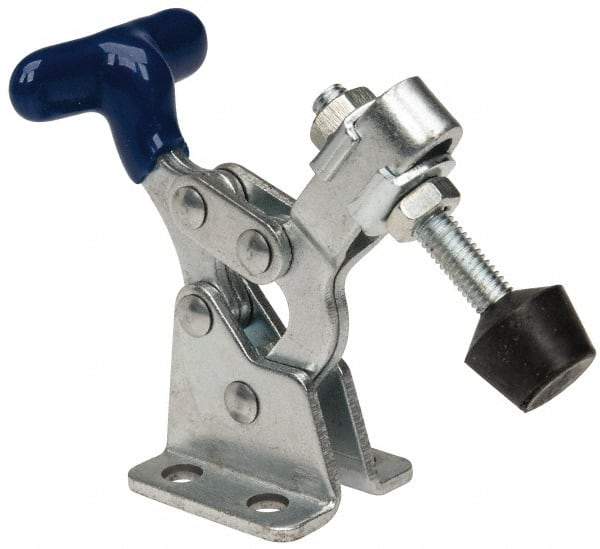 Gibraltar - 150 Lb Holding Capacity, Horizontal Handle, Manual Hold Down Toggle Clamp - 175° Handle Movement, 92° Bar Opening, U-Bar, Flanged Base, Carbon Steel - Eagle Tool & Supply