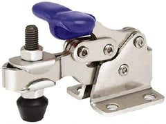 Gibraltar - 150 Lb Holding Capacity, Horizontal Handle, Manual Hold Down Toggle Clamp - 175° Handle Movement, 92° Bar Opening, U-Bar, Flanged Base, Stainless Steel - Eagle Tool & Supply