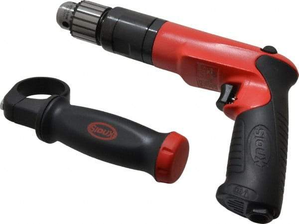 Sioux Tools - 3/8" Reversible Keyed Chuck - Pistol Grip Handle, 1,200 RPM, 14.16 LPS, 30 CFM, 1 hp - Eagle Tool & Supply