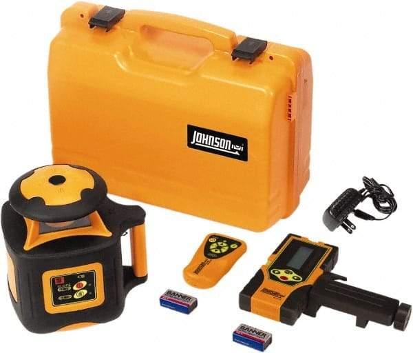 Johnson Level & Tool - 2,000' (Exterior) Measuring Range, 1/16" at 100' Accuracy, Self-Leveling Rotary Laser - 700 RPM, 1 Beam, NiMH Battery Included - Eagle Tool & Supply