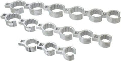 Proto - 15 Piece 1/2" Drive Flare Nut Crowfoot Wrench Set - 1-1/8 to 2", with Clip Rail - Eagle Tool & Supply