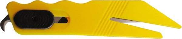 ICT - Fixed Safety Utility Knife - 1" Stainless Steel Blade, Yellow ABS Handle, 2 Blades Included - Eagle Tool & Supply