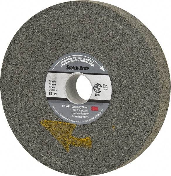 3M - 6" Diam, 1" Face Width, 1" Center Hole, Fine Grade, Silicon Carbide Deburring Wheel - Convolute, Extra Hard Density 9 Grade, 6,000 RPM - Eagle Tool & Supply