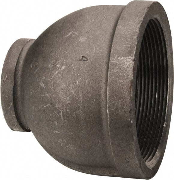 Black Reducing Coupling: 4 x 2″, 150 psi, Threaded Malleable Iron, Black Finish, Class 150