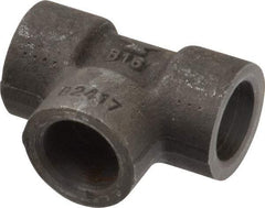 Made in USA - Size 3/8", Class 3,000, Forged Carbon Steel Black Pipe Tee - 3,000 psi, Socket Weld End Connection - Eagle Tool & Supply