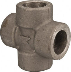 Made in USA - Size 1/2", Class 3,000, Forged Carbon Steel Black Pipe Cross - 3,000 psi, Socket Weld End Connection - Eagle Tool & Supply