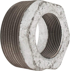 Made in USA - Class 150, 2-1/2 x 1-1/2" Galvanized Pipe Hex Bushing - Threaded, Malleable Iron - Eagle Tool & Supply