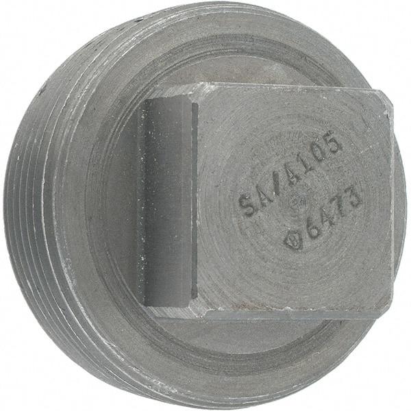Made in USA - Size 2-1/2", Class 3,000, Forged Carbon Steel Black Pipe Square Plug - 3,000 psi, Threaded End Connection - Eagle Tool & Supply