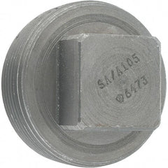 Made in USA - Size 2-1/2", Class 3,000, Forged Carbon Steel Black Pipe Square Plug - 3,000 psi, Threaded End Connection - Eagle Tool & Supply