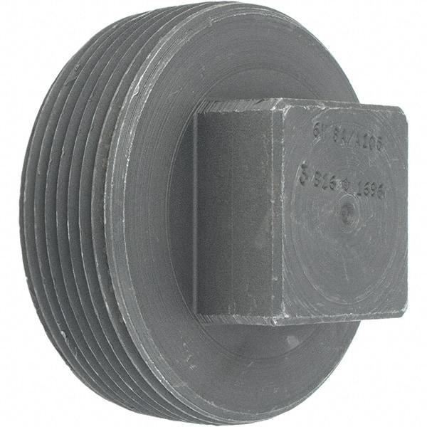 Made in USA - Size 3", Class 3,000, Forged Carbon Steel Black Pipe Square Plug - 3,000 psi, Threaded End Connection - Eagle Tool & Supply