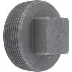 Made in USA - Size 3", Class 3,000, Forged Carbon Steel Black Pipe Square Plug - 3,000 psi, Threaded End Connection - Eagle Tool & Supply