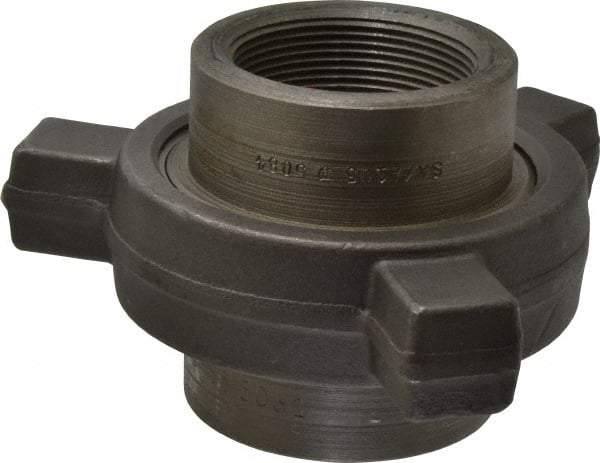 Made in USA - Size 2", Class 3,000, Forged Carbon Steel Black Pipe Lug Union - 3,000 psi, Threaded End Connection - Eagle Tool & Supply
