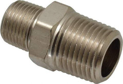 Value Collection - 1/2 x 3/8" Internal Pipe, Brass Hex Nipple Reducer - MNPT - Eagle Tool & Supply