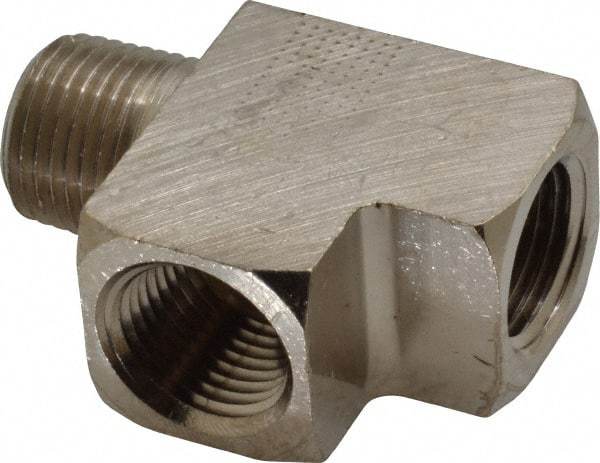 Value Collection - 1/2" Internal Pipe, Brass Street Tee - FNPT x MNPT - Eagle Tool & Supply