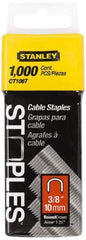 Stanley - 5/16" Wide Galvanized Steel Cable Staples - 3/8" Leg Length - Eagle Tool & Supply