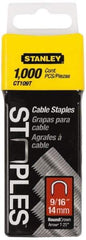 Stanley - 5/16" Wide Galvanized Steel Cable Staples - 9/16" Leg Length - Eagle Tool & Supply