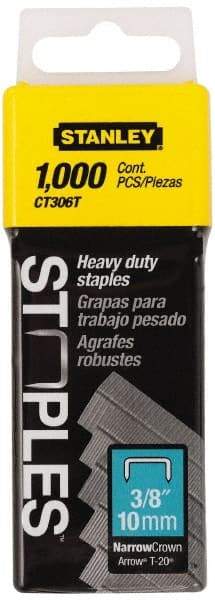 Stanley - 5/16" Wide Galvanized Steel Cable Staples - 3/8" Leg Length - Eagle Tool & Supply