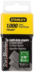 Stanley - 7/16" Wide Galvanized Steel Light Duty Staples - 5/16" Leg Length - Eagle Tool & Supply