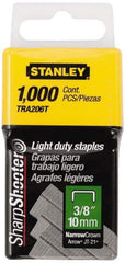 Stanley - 7/16" Wide Galvanized Steel Light Duty Staples - 3/8" Leg Length - Eagle Tool & Supply