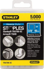 Stanley - 27/64" Wide Galvanized Steel Heavy Duty Power Crown Staples - 3/8" Leg Length - Eagle Tool & Supply