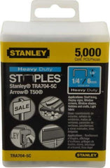 Stanley - 27/64" Wide Galvanized Steel Heavy Duty Power Crown Staples - 1/4" Leg Length - Eagle Tool & Supply