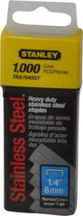 Stanley - 27/64" Wide Stainless Steel Narrow Crown Staples - 1/4" Leg Length - Eagle Tool & Supply