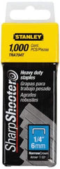 Stanley - 27/64" Wide Galvanized Steel Heavy Duty Power Crown Staples - 1/4" Leg Length - Eagle Tool & Supply