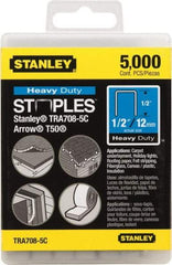 Stanley - 27/64" Wide Galvanized Steel Heavy Duty Power Crown Staples - 1/2" Leg Length - Eagle Tool & Supply