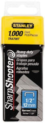 Stanley - 27/64" Wide Galvanized Steel Heavy Duty Power Crown Staples - 1/2" Leg Length - Eagle Tool & Supply