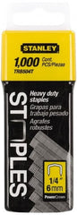 Stanley - 15/32" Wide Galvanized Steel Heavy Duty Power Crown Staples - Exact Industrial Supply