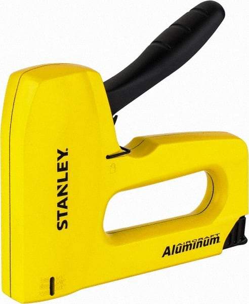 Stanley - Manual Staple Gun - 1/4, 5/16, 3/8, 1/2, 9/16" Staples, Yellow & Black, Aluminum - Eagle Tool & Supply