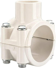 Value Collection - 2 x 1" PVC Plastic Pipe Clamp On Saddle with EPDM O-Ring - Schedule 40, Pipe O.D. x Soc End Connections - Eagle Tool & Supply