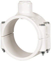 Value Collection - 4 x 3/4" PVC Plastic Pipe Clamp On Saddle with EPDM O-Ring - Schedule 40, Pipe O.D. x Soc End Connections - Eagle Tool & Supply