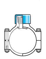 Value Collection - 3 x 1-1/2" CPVC Plastic Pipe Clamp On Saddle with Viton O-Ring - Schedule 80, Pipe O.D. x SR Fipt End Connections - Eagle Tool & Supply