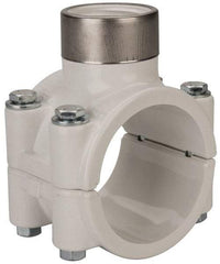 Value Collection - 2 x 1" PVC Plastic Pipe Clamp On Saddle with EPDM O-Ring - Schedule 40, Pipe O.D. x SR Fipt End Connections - Eagle Tool & Supply